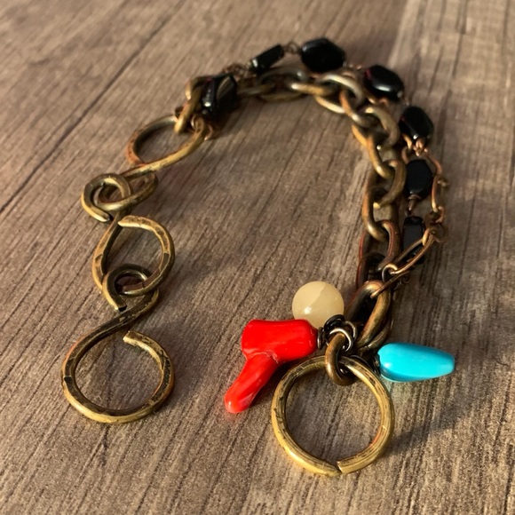 Bracelet handmade with multiple chains and beads - Picture 2 of 8